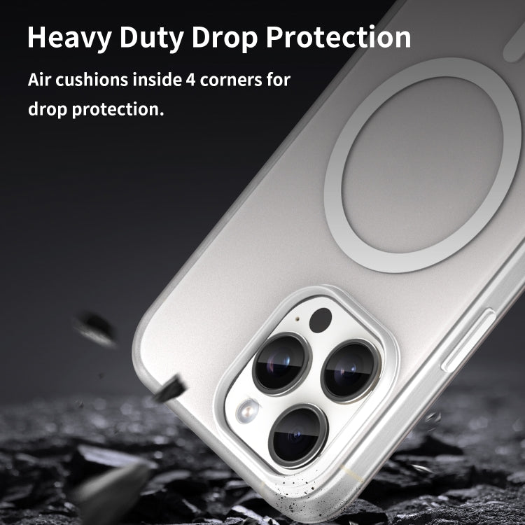 For iPhone 15 Pro Max MagSafe Frosted Translucent TPU + PC Full Coverage Phone Case
