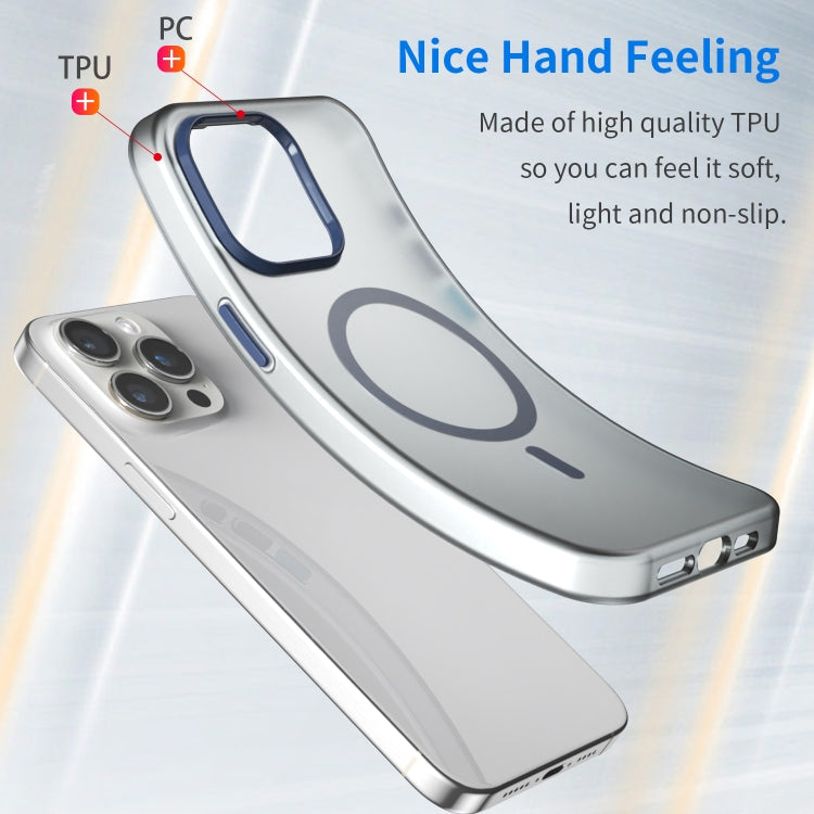 For iPhone 15 Pro Max MagSafe Frosted Translucent TPU + PC Full Coverage Phone Case