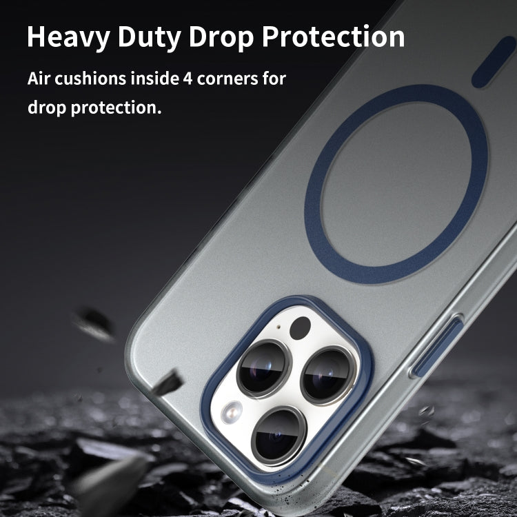 For iPhone 15 Pro Max MagSafe Frosted Translucent TPU + PC Full Coverage Phone Case