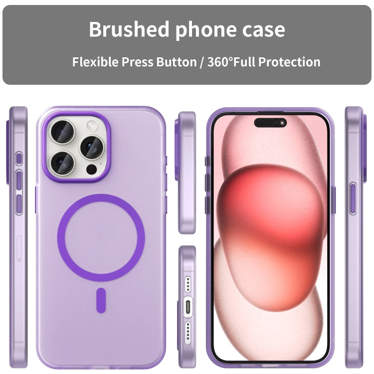 For iPhone 15 Pro Max MagSafe Frosted Translucent TPU + PC Full Coverage Phone Case