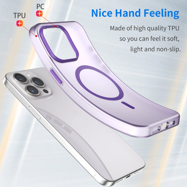 For iPhone 15 Pro Max MagSafe Frosted Translucent TPU + PC Full Coverage Phone Case