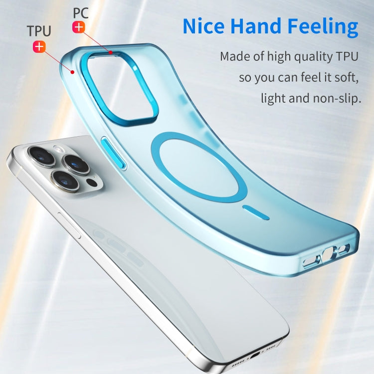 For iPhone 15 Pro Max MagSafe Frosted Translucent TPU + PC Full Coverage Phone Case