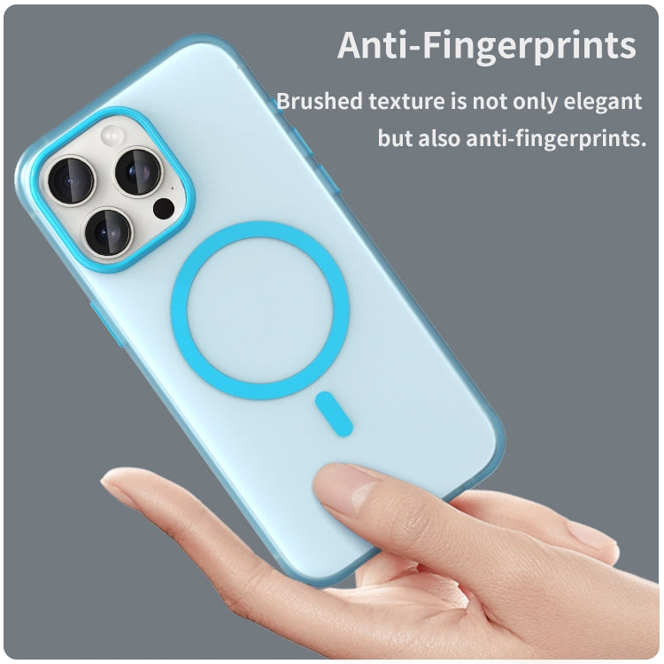 For iPhone 15 Pro Max MagSafe Frosted Translucent TPU + PC Full Coverage Phone Case