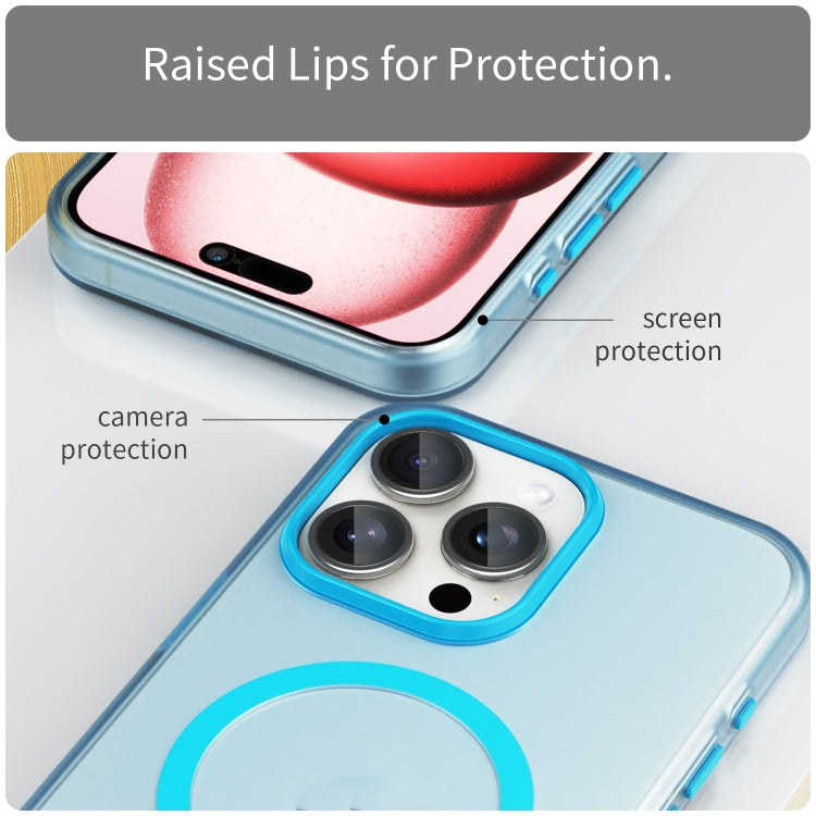 For iPhone 15 Pro Max MagSafe Frosted Translucent TPU + PC Full Coverage Phone Case