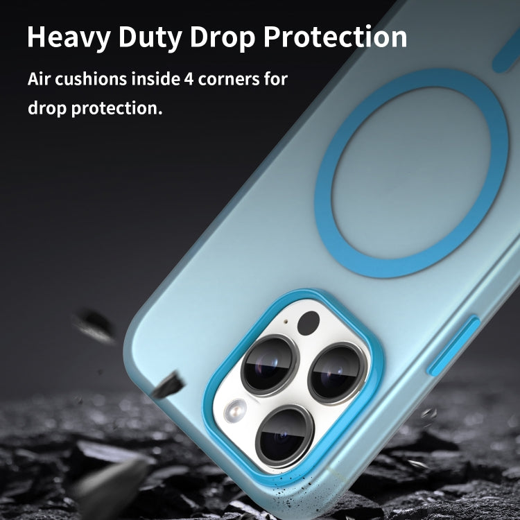 For iPhone 15 Pro Max MagSafe Frosted Translucent TPU + PC Full Coverage Phone Case