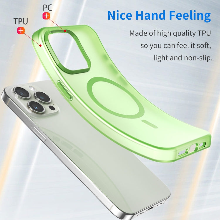 For iPhone 15 Pro Max MagSafe Frosted Translucent TPU + PC Full Coverage Phone Case