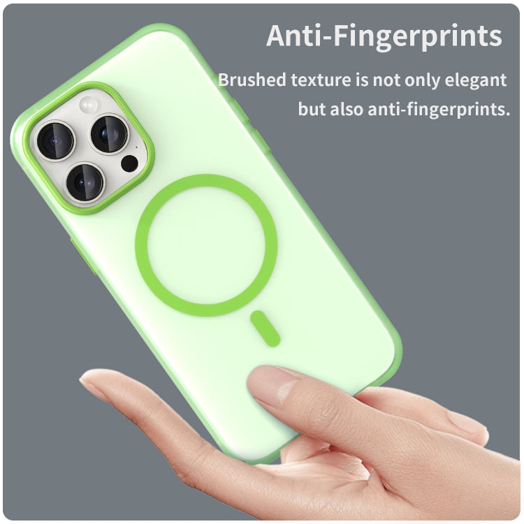 For iPhone 15 Pro Max MagSafe Frosted Translucent TPU + PC Full Coverage Phone Case