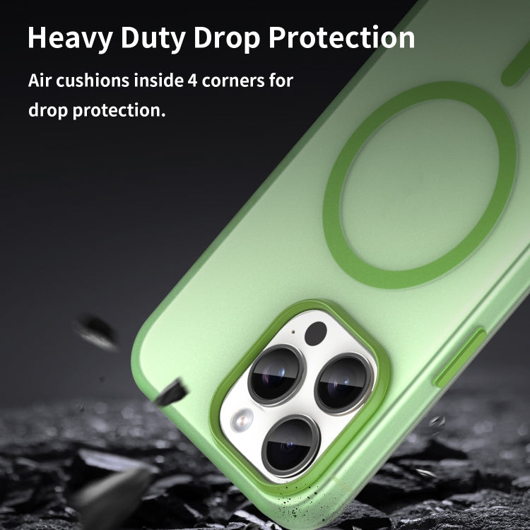 For iPhone 15 Pro Max MagSafe Frosted Translucent TPU + PC Full Coverage Phone Case