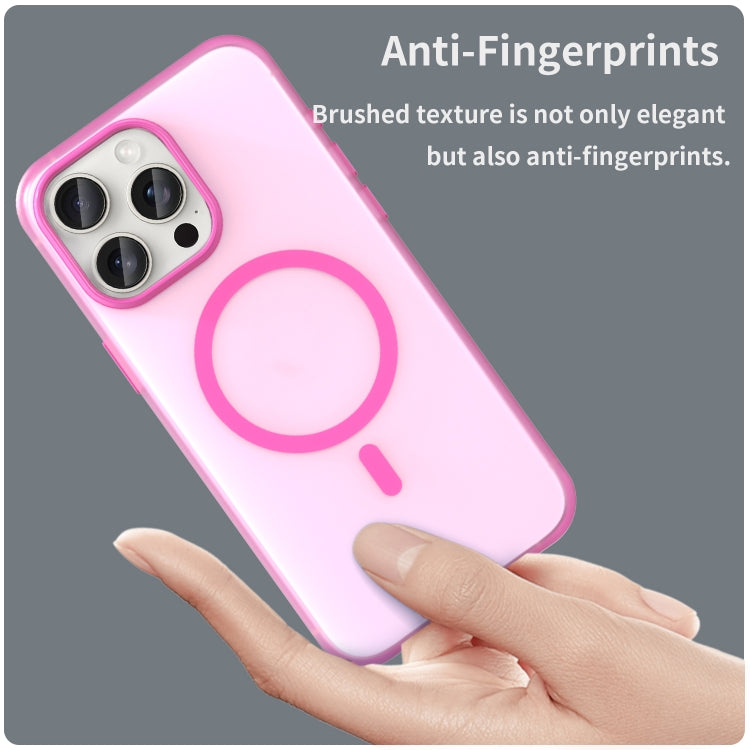 For iPhone 15 Pro Max MagSafe Frosted Translucent TPU + PC Full Coverage Phone Case