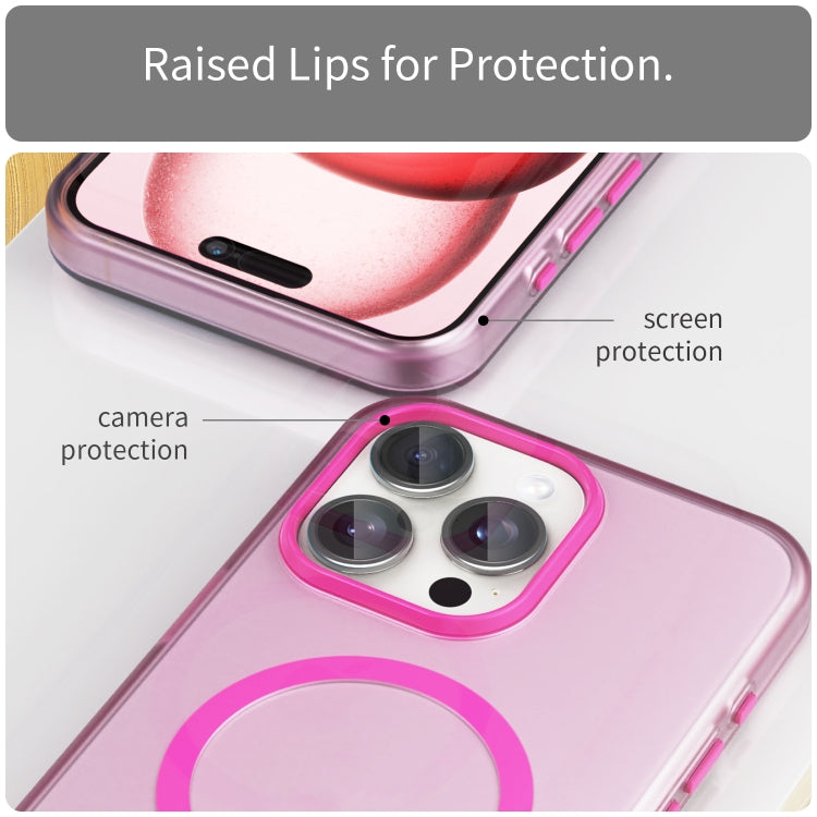For iPhone 15 Pro Max MagSafe Frosted Translucent TPU + PC Full Coverage Phone Case