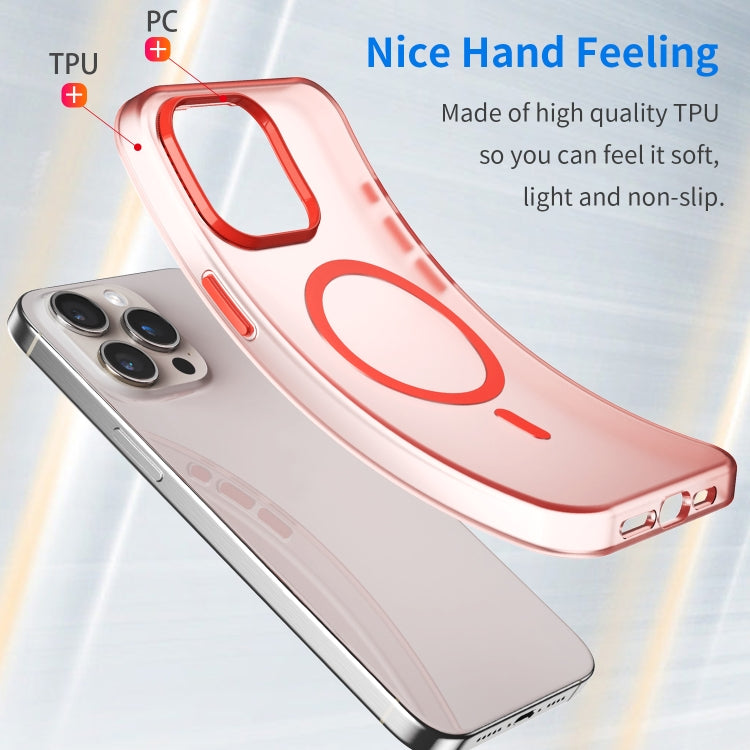 For iPhone 15 Pro Max MagSafe Frosted Translucent TPU + PC Full Coverage Phone Case