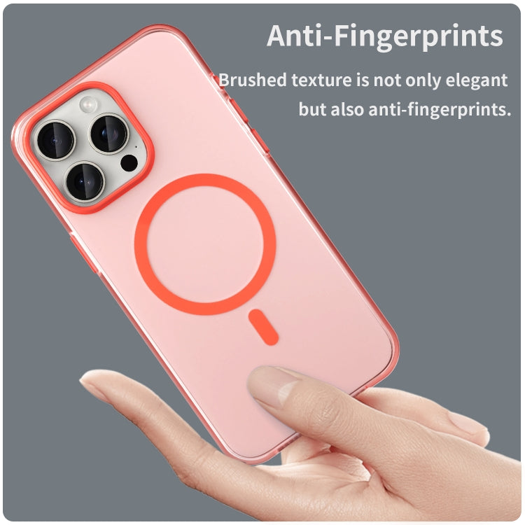 For iPhone 15 Pro Max MagSafe Frosted Translucent TPU + PC Full Coverage Phone Case