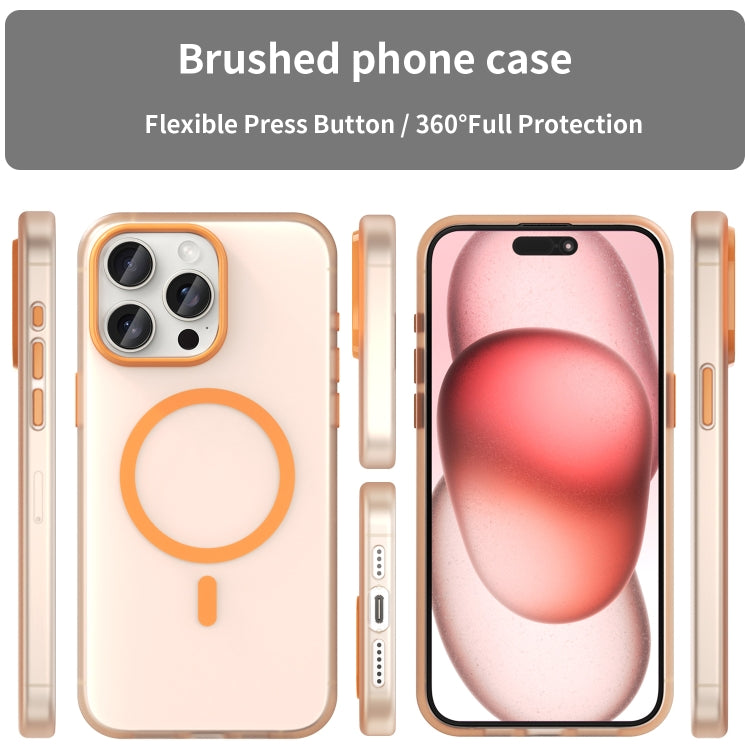 For iPhone 15 Pro Max MagSafe Frosted Translucent TPU + PC Full Coverage Phone Case