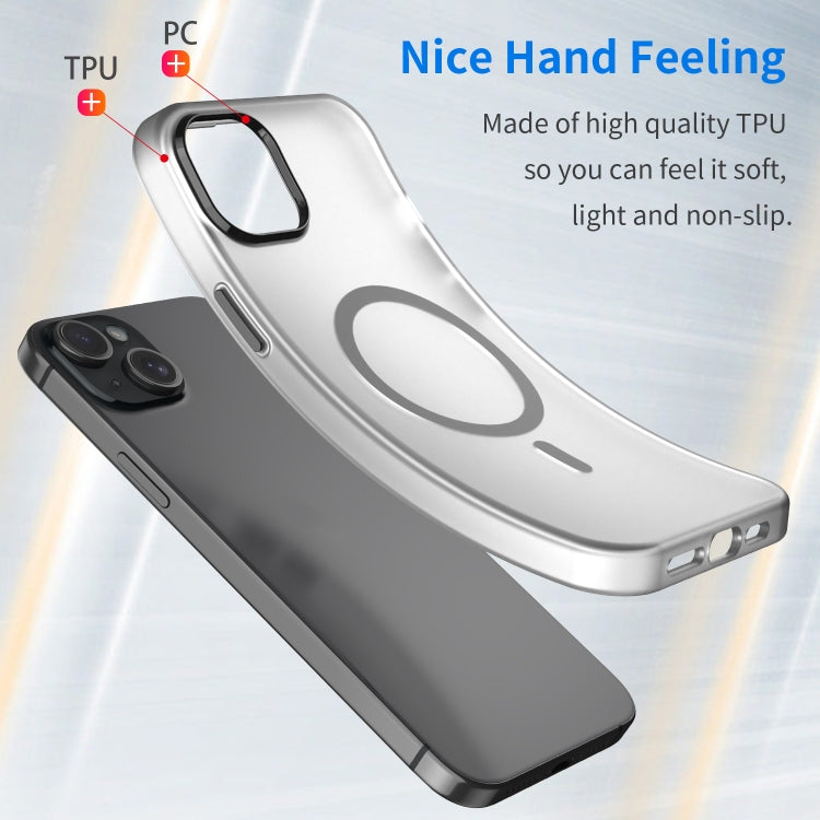 For iPhone 15 Plus MagSafe Frosted Translucent TPU + PC Full Coverage Phone Case