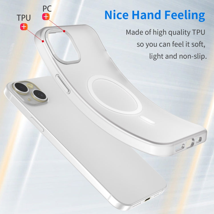 For iPhone 15 Plus MagSafe Frosted Translucent TPU + PC Full Coverage Phone Case