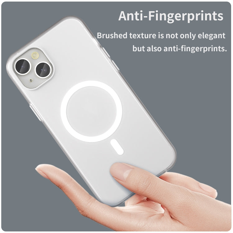 For iPhone 15 Plus MagSafe Frosted Translucent TPU + PC Full Coverage Phone Case