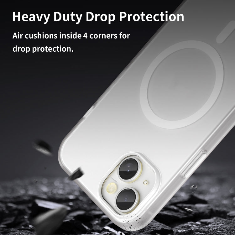 For iPhone 15 Plus MagSafe Frosted Translucent TPU + PC Full Coverage Phone Case