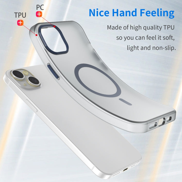 For iPhone 15 Plus MagSafe Frosted Translucent TPU + PC Full Coverage Phone Case