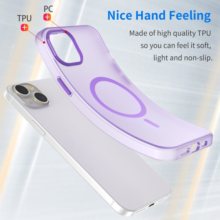 For iPhone 15 Plus MagSafe Frosted Translucent TPU + PC Full Coverage Phone Case