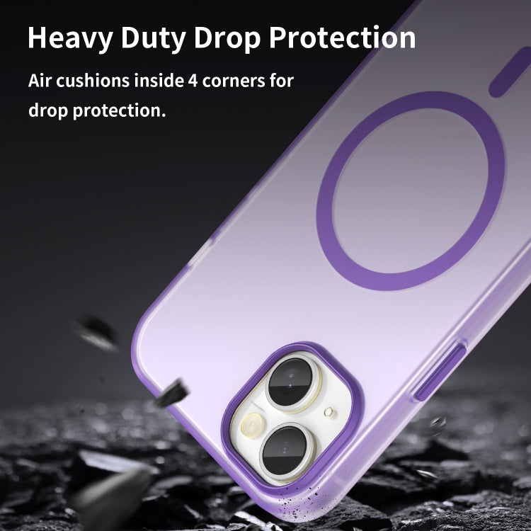 For iPhone 15 Plus MagSafe Frosted Translucent TPU + PC Full Coverage Phone Case
