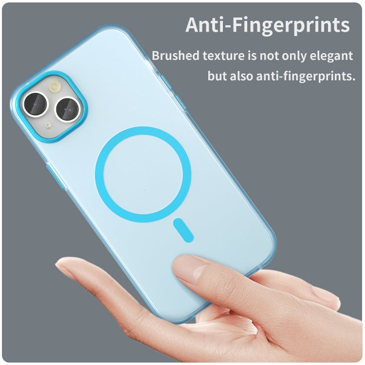 For iPhone 15 Plus MagSafe Frosted Translucent TPU + PC Full Coverage Phone Case