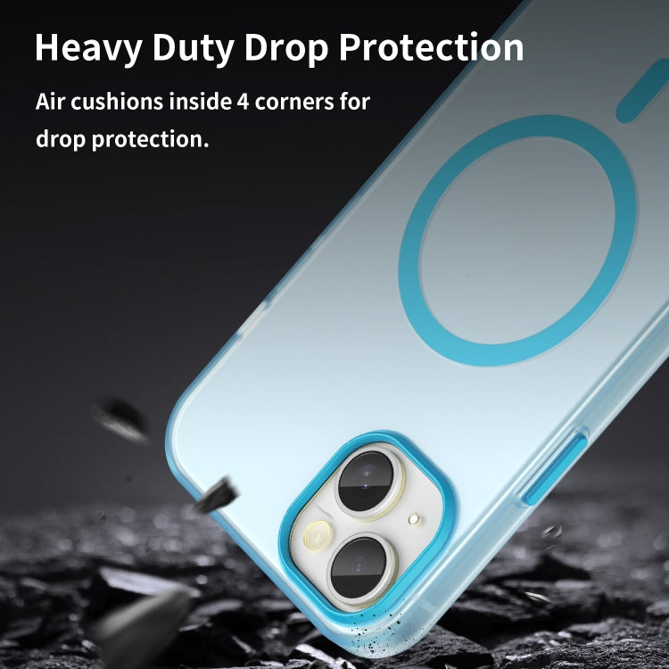 For iPhone 15 Plus MagSafe Frosted Translucent TPU + PC Full Coverage Phone Case