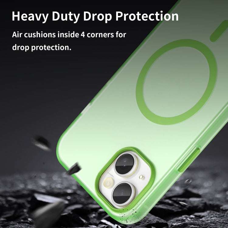 For iPhone 15 Plus MagSafe Frosted Translucent TPU + PC Full Coverage Phone Case
