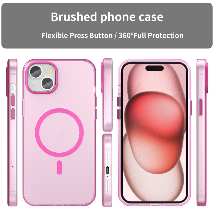 For iPhone 15 Plus MagSafe Frosted Translucent TPU + PC Full Coverage Phone Case