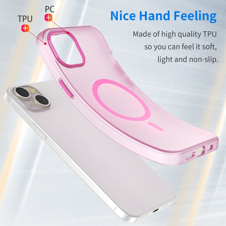 For iPhone 15 Plus MagSafe Frosted Translucent TPU + PC Full Coverage Phone Case