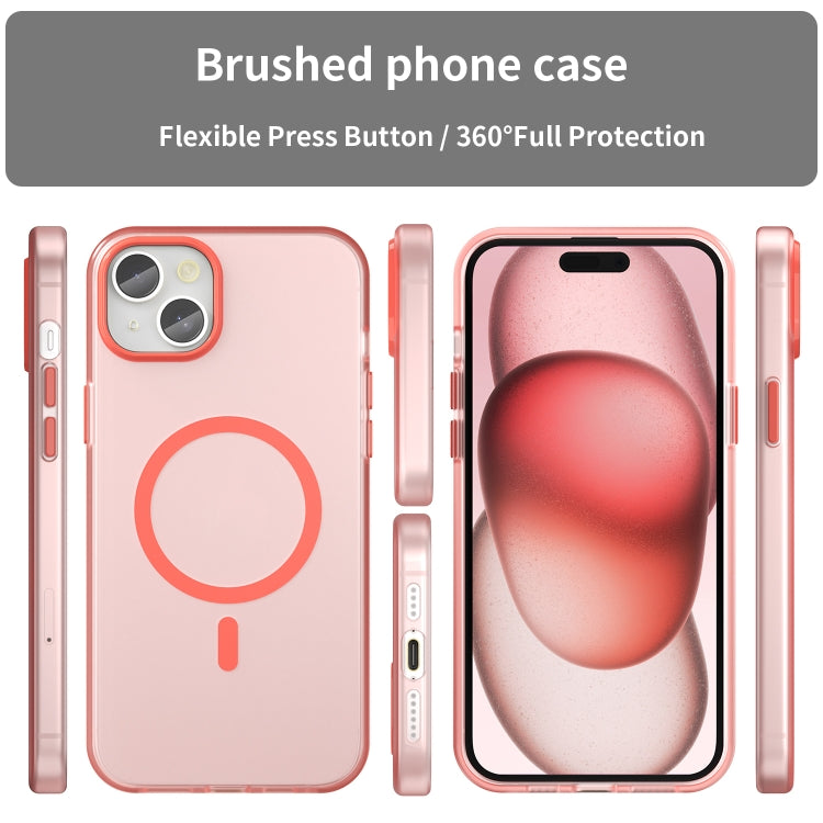 For iPhone 15 Plus MagSafe Frosted Translucent TPU + PC Full Coverage Phone Case