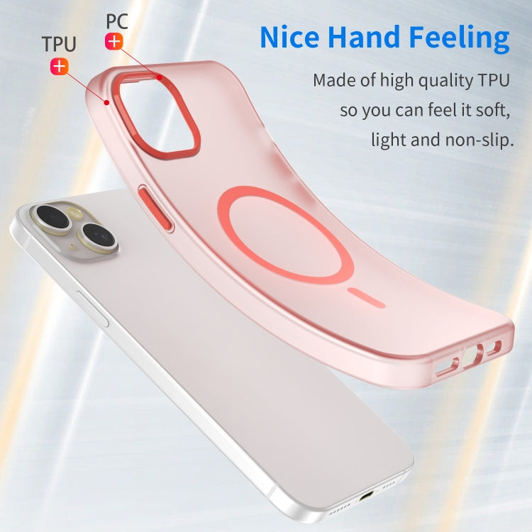 For iPhone 15 Plus MagSafe Frosted Translucent TPU + PC Full Coverage Phone Case