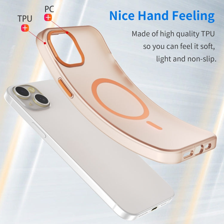 For iPhone 15 Plus MagSafe Frosted Translucent TPU + PC Full Coverage Phone Case