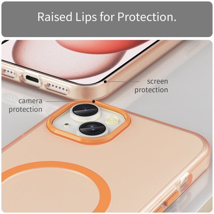 For iPhone 15 Plus MagSafe Frosted Translucent TPU + PC Full Coverage Phone Case