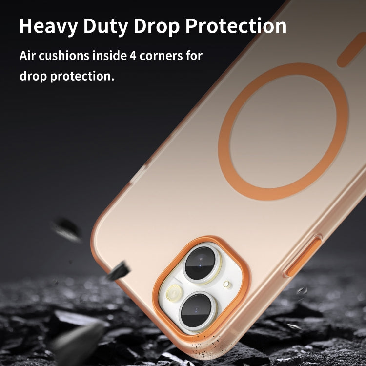 For iPhone 15 Plus MagSafe Frosted Translucent TPU + PC Full Coverage Phone Case