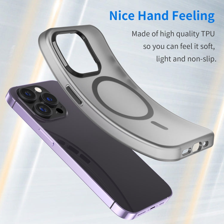 For iPhone 14 Pro Max MagSafe Frosted Translucent TPU + PC Full Coverage Phone Case