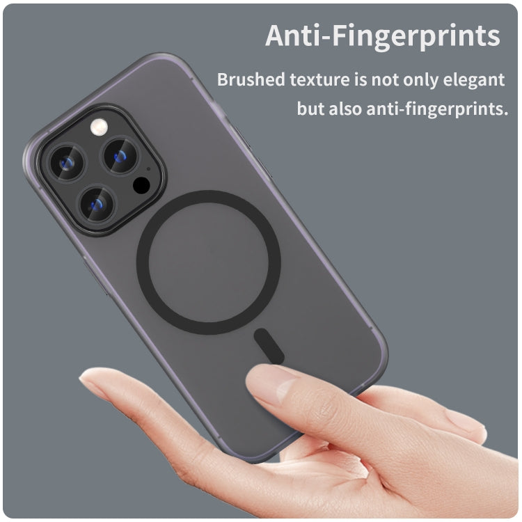 For iPhone 14 Pro Max MagSafe Frosted Translucent TPU + PC Full Coverage Phone Case