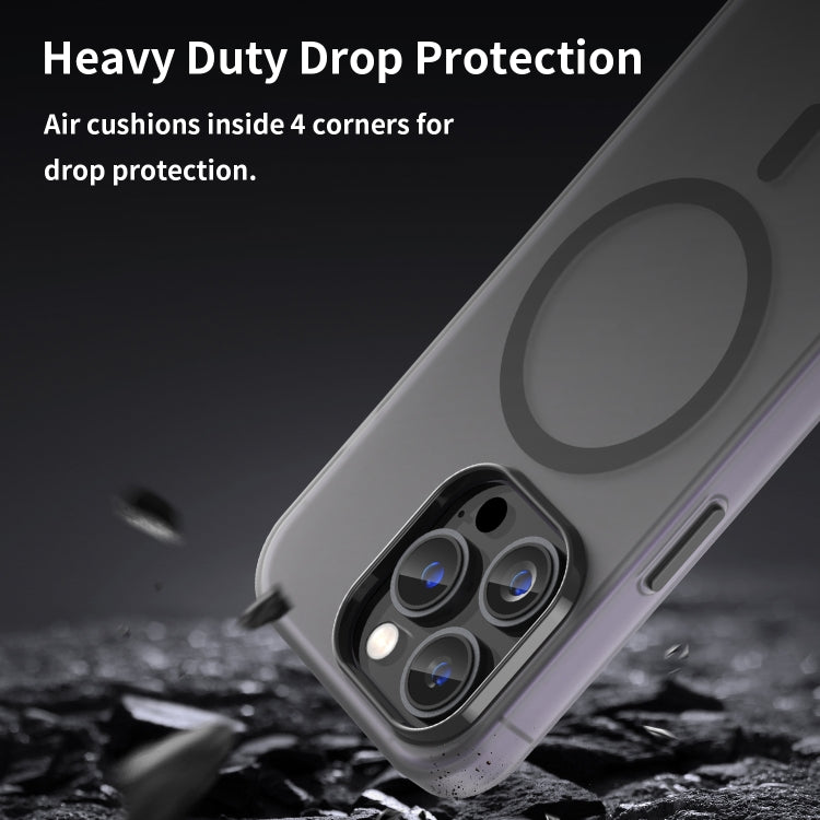 For iPhone 14 Pro Max MagSafe Frosted Translucent TPU + PC Full Coverage Phone Case