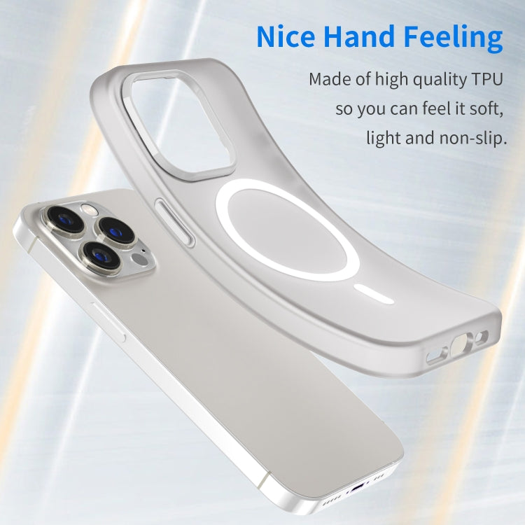 For iPhone 14 Pro Max MagSafe Frosted Translucent TPU + PC Full Coverage Phone Case