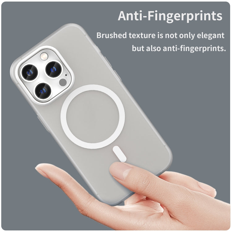 For iPhone 14 Pro Max MagSafe Frosted Translucent TPU + PC Full Coverage Phone Case
