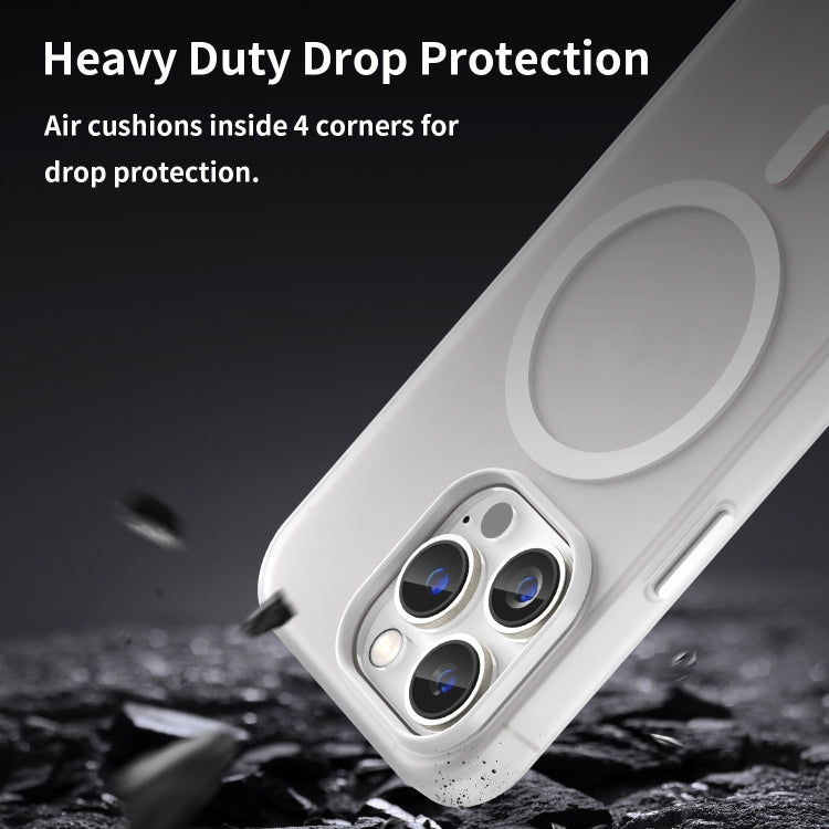 For iPhone 14 Pro Max MagSafe Frosted Translucent TPU + PC Full Coverage Phone Case