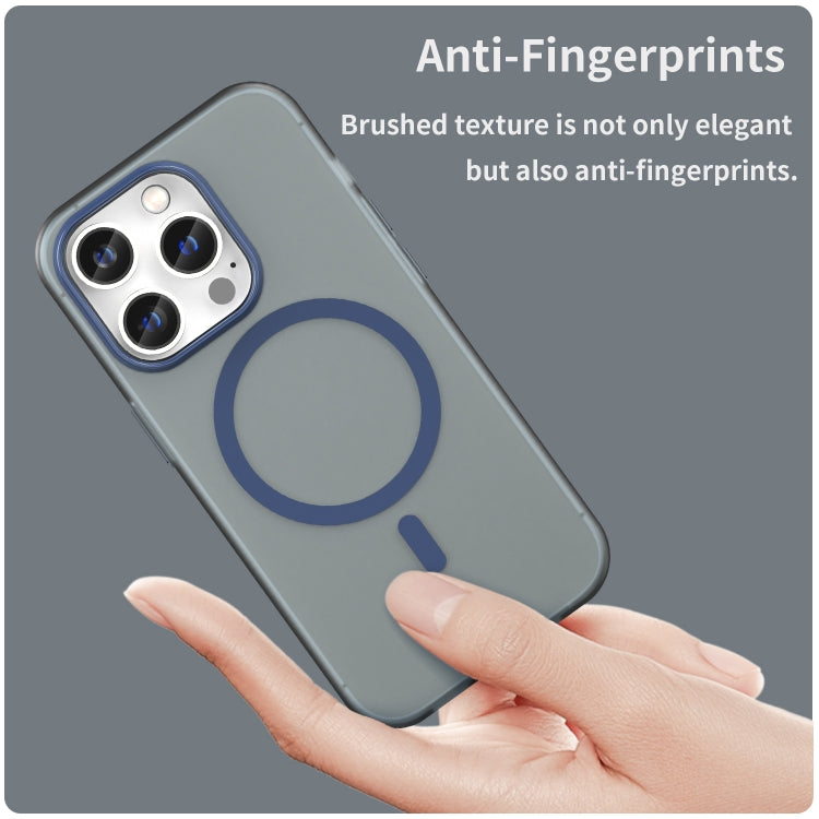 For iPhone 14 Pro Max MagSafe Frosted Translucent TPU + PC Full Coverage Phone Case