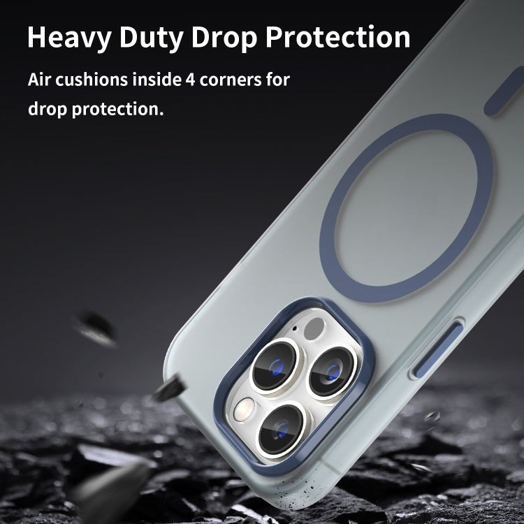 For iPhone 14 Pro Max MagSafe Frosted Translucent TPU + PC Full Coverage Phone Case