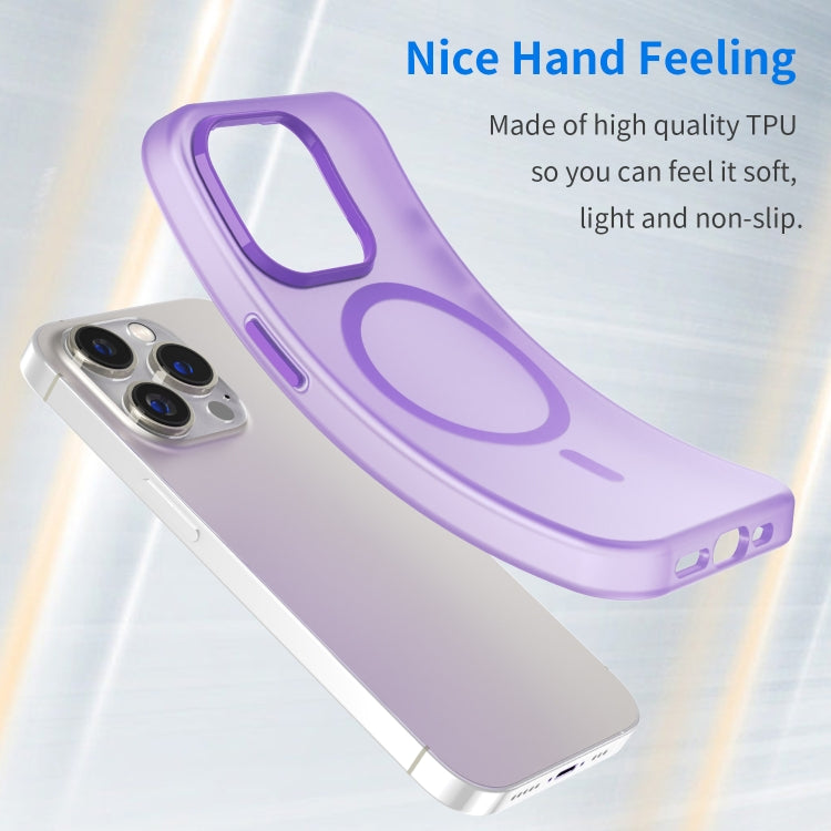 For iPhone 14 Pro Max MagSafe Frosted Translucent TPU + PC Full Coverage Phone Case