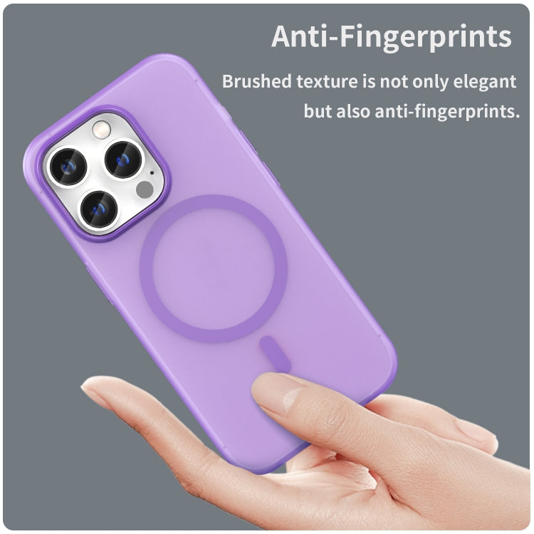 For iPhone 14 Pro Max MagSafe Frosted Translucent TPU + PC Full Coverage Phone Case
