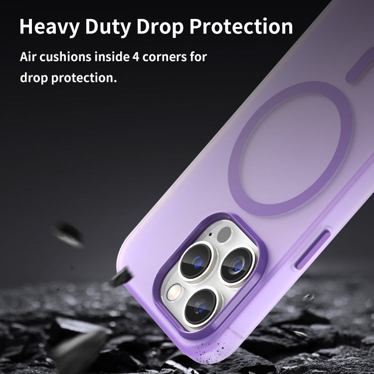 For iPhone 14 Pro Max MagSafe Frosted Translucent TPU + PC Full Coverage Phone Case