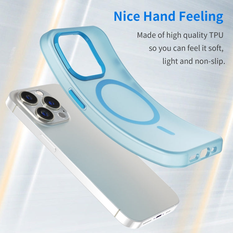 For iPhone 14 Pro Max MagSafe Frosted Translucent TPU + PC Full Coverage Phone Case