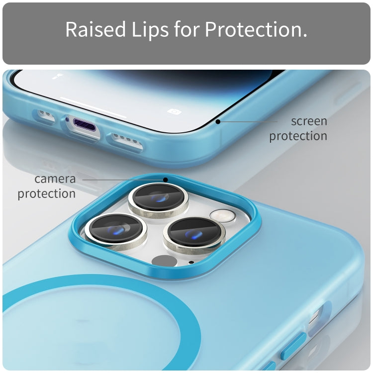 For iPhone 14 Pro Max MagSafe Frosted Translucent TPU + PC Full Coverage Phone Case