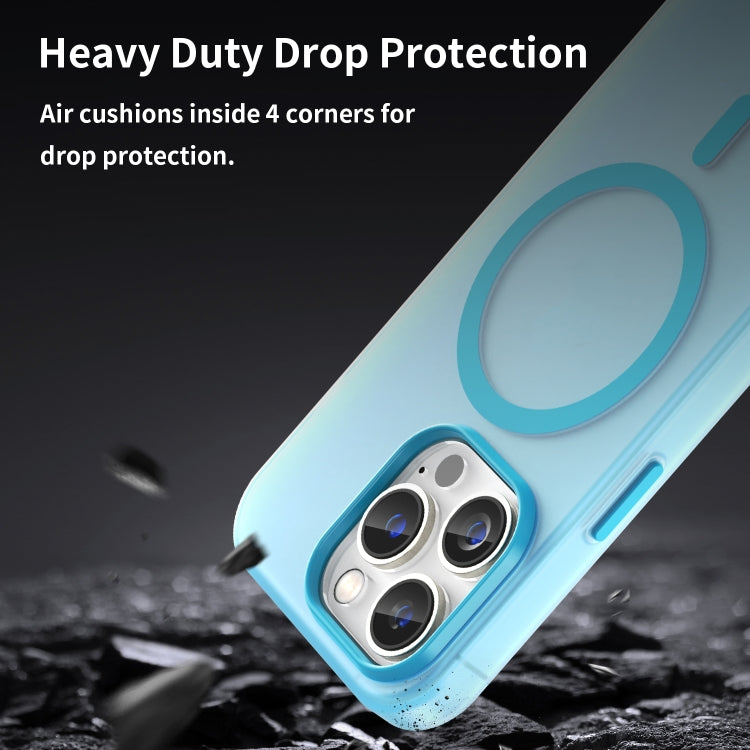 For iPhone 14 Pro Max MagSafe Frosted Translucent TPU + PC Full Coverage Phone Case