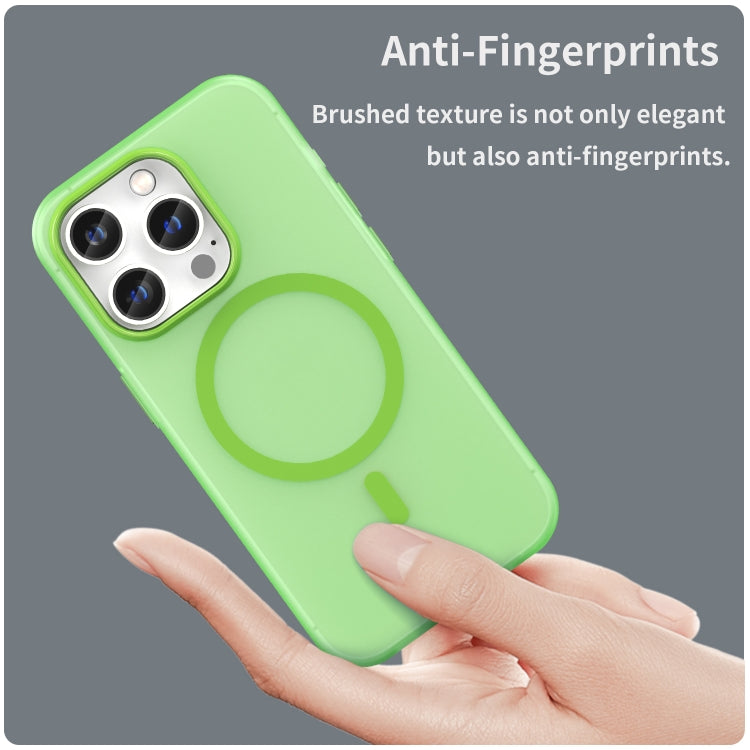 For iPhone 14 Pro Max MagSafe Frosted Translucent TPU + PC Full Coverage Phone Case
