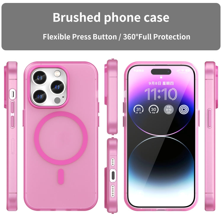 For iPhone 14 Pro Max MagSafe Frosted Translucent TPU + PC Full Coverage Phone Case